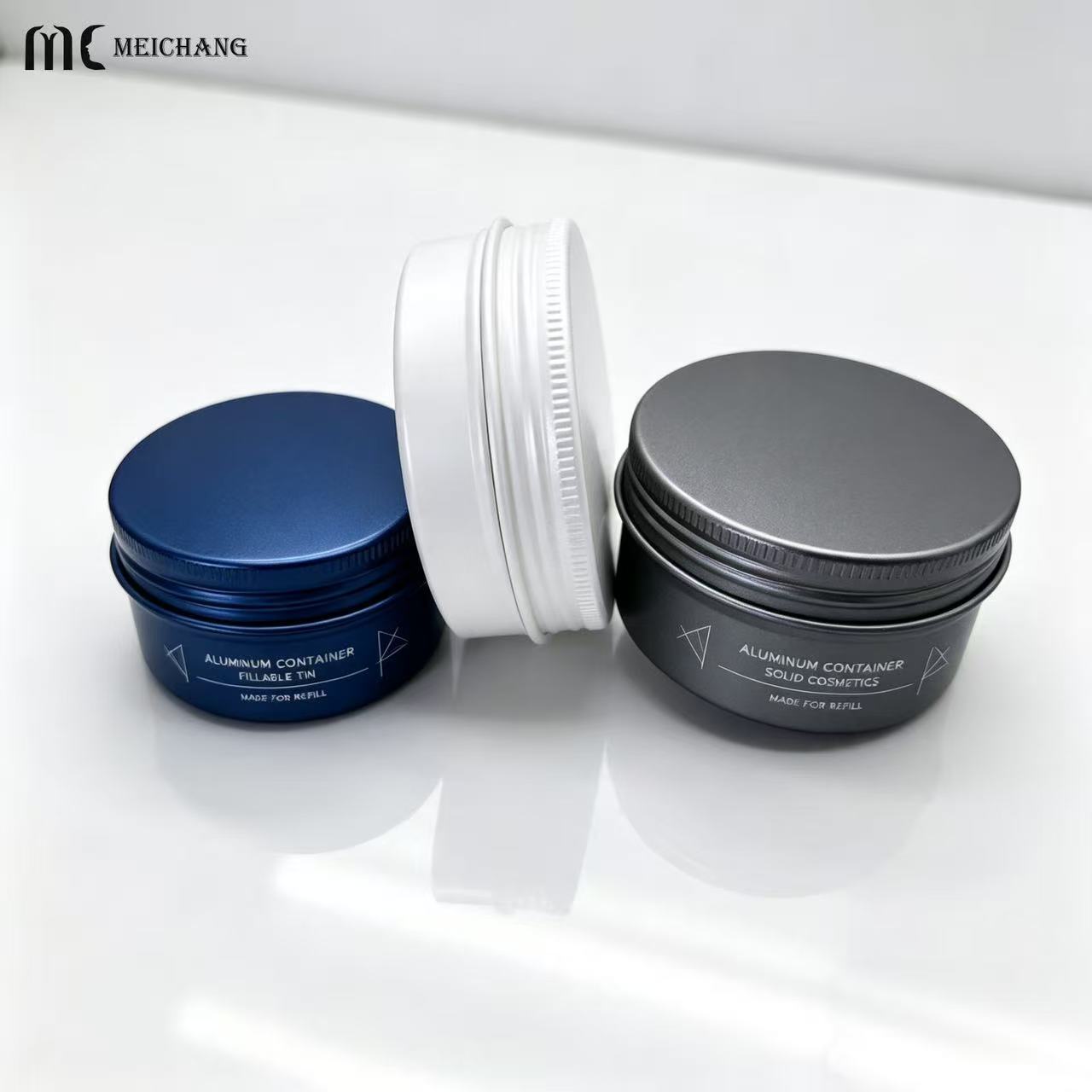 5-80g Refillable Round Aluminum Jar with Screw Lid for Solid Balm Packaging(MC-806)