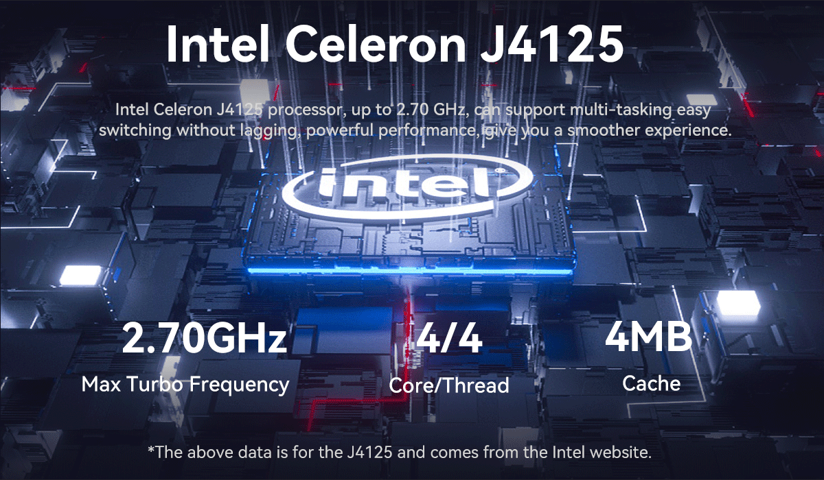 Компьютер с двойной локальной сетью и без вентилятора с DDR4 32G Intel Celeron J4125 J6412 Mini PC