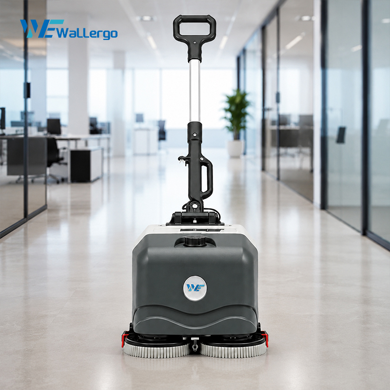 Compact Mini Floor Scrubber Machine 24V 205W High Power Tiles Cleaning Machine