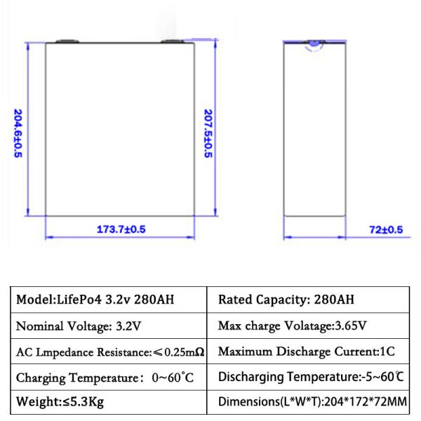 EV LF280K Lifepo4 300Ah 320Ah 280ah Lifepo4 Battery Cells 6000 Times