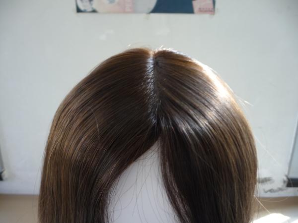 Perruques pour femmes avec sangles réglables, brunes, toupet pour femmes en cheveux humains