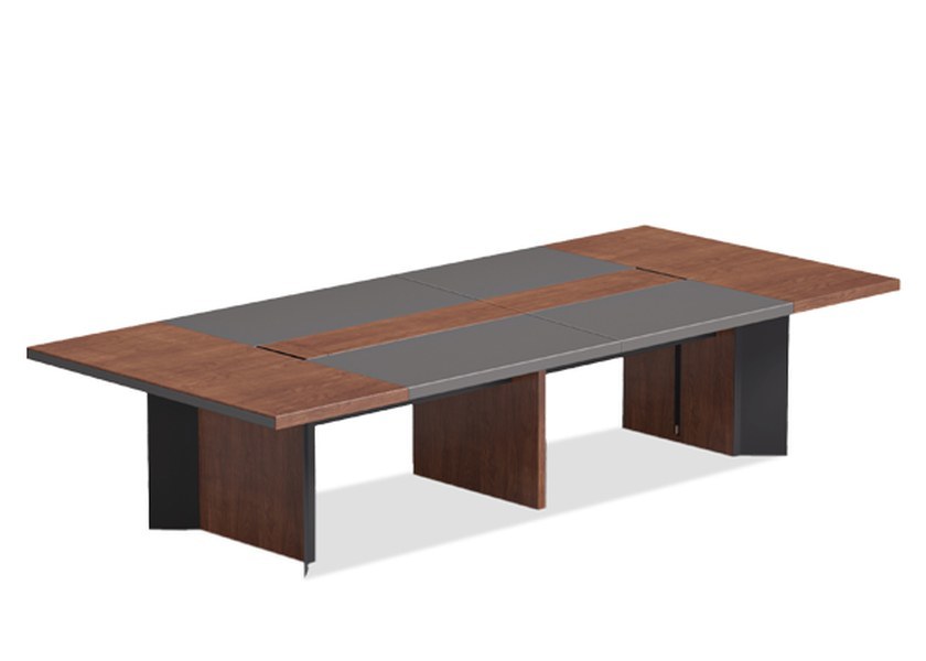 Larry Conference Table with L-shape Structure and Modern Retro Styling in Multiple Sizes