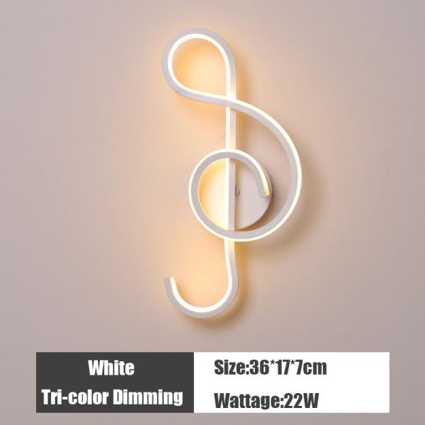 Simple Modern Tri-color Dimming LED Bedhead Wall Lamp for Living Room and Staircase