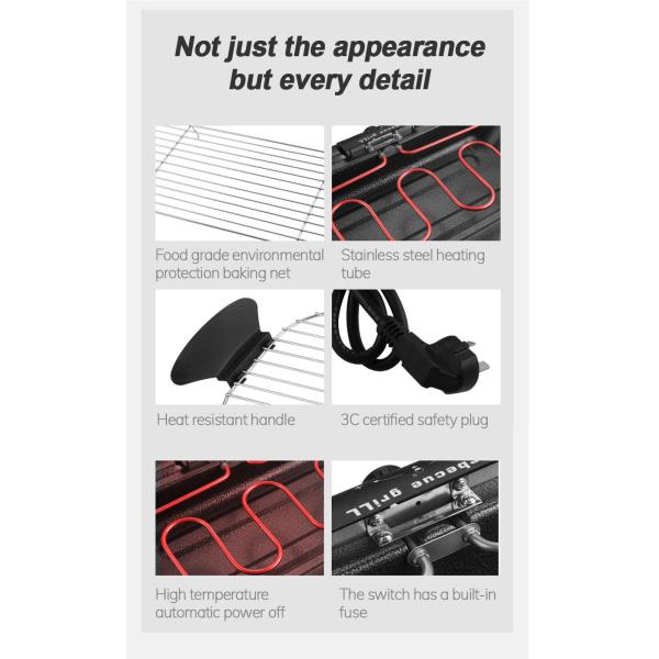 2000W Smoke Free Indoor Grill