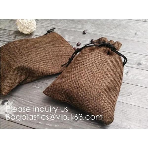Drawstring Burlap Natrual Jute Sacks Jewelry Candy Pouch Christmas Wedding Party Favor Gift Bags