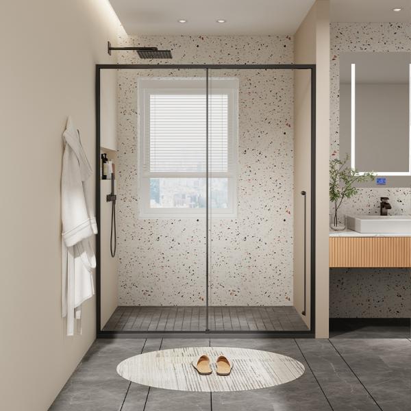 Narrow Frame Bathroom Glass Partition 3mm-12mm Glass Shower Room Divider