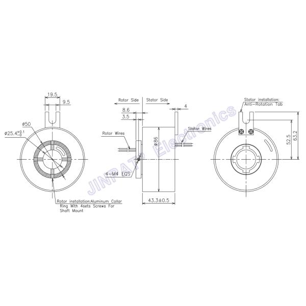 Внутренний диаметр 25.4mm через снабжение жилищем сплава алюминия кольца выскальзывания скважины