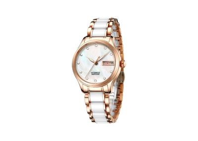 Women Stainless Steel Automatic Watch MOP Dial  Super Luminous Hands 34mm Case