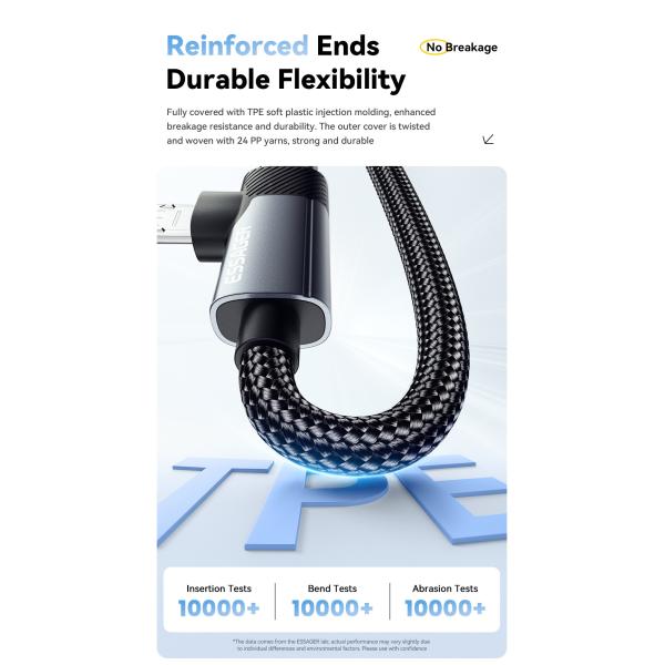 ESSAGER ES-X59 2 In1 Usb To Micro USB C Fast Charging Cables 7A Pd 100W