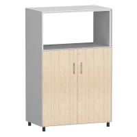Ouvert en bas du meuble de rangement modulaire de porte d'oscillation avec 1 plat de doubles couches d'étagère fixe