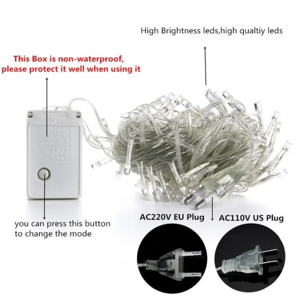 Гирлянда Рождество Рамадан Светодиодные фейры Струна Внешнее водонепроницаемое праздничное украшение