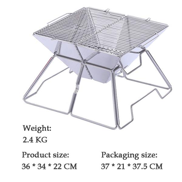 Folding Portable Camping Charcoal Barbecue Bbq Grill for Outdoor Hiking Picnic and BBQ