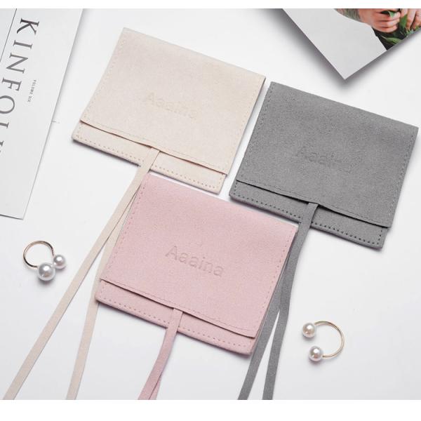 Custom Suede Jewelry Pouch Luxury Packaging for Environmentally Friendly Bracelets
