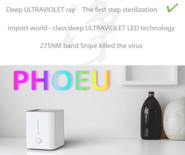 PM2.5 purification Table top mini purifier with UVC LED disinfection and active carbon super quiet design