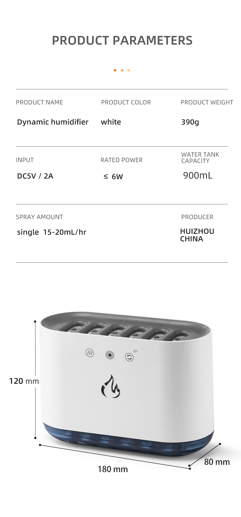 NEW Music Dynamic 7 Colorful Lighting Large Fashion Fog Cool Misting Personal Machine Smart Flame Humidifier