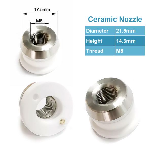 3000W Ospri Laser Ceramic Ring Nozzle Holder M8 H14.3 3D Nozzle Holder for 1064nm Cutting Head