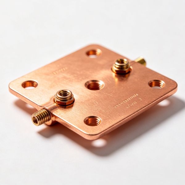 CNC Stamped Copper C11000 Grounding Terminal with 200A to 2000A Current Rating and +/-0.1mm Hole Pattern Accuracy