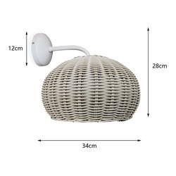 220V Rattan Wall Lamp Shade Hand Knitting Waterproof For Outdoor
