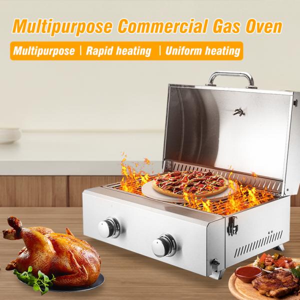 AM-038A Нержавеющая сталь двойные горелки пекарни газовые печи для пекарни