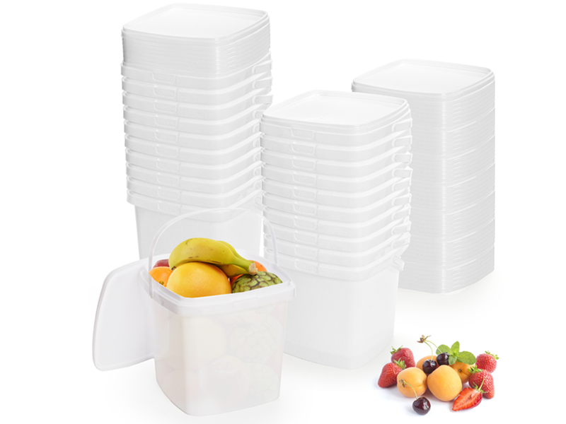 Plastic Dessert Cups with Lids Square Fruit Parfait Cups Spoon Party's Appetizer Clear Bowls Disposable Plastic Square Dessert Cups Boxes with Lids and Sporks