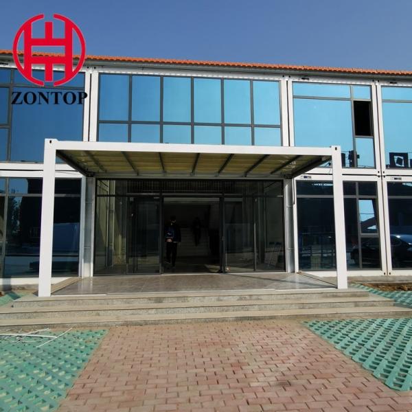 Zontop new design easy assemble large scale glass wall bench 2 bedroom flat packed container home