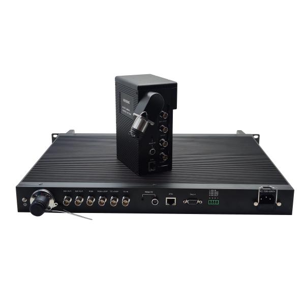 TV Camera to OB Van over 12G SDI Fiber multiplexer converter in EFP