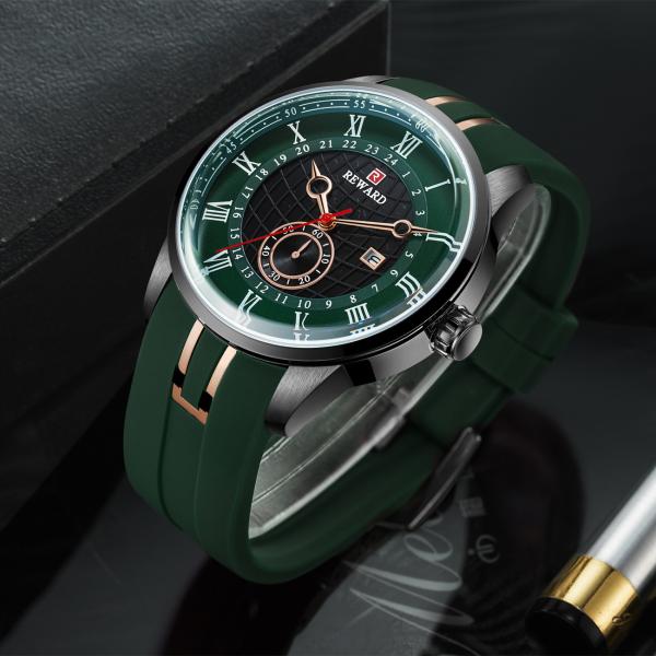 Alloy Sporty Mens Watches , Durable Mens Bracelet Watches With Silicone Strap