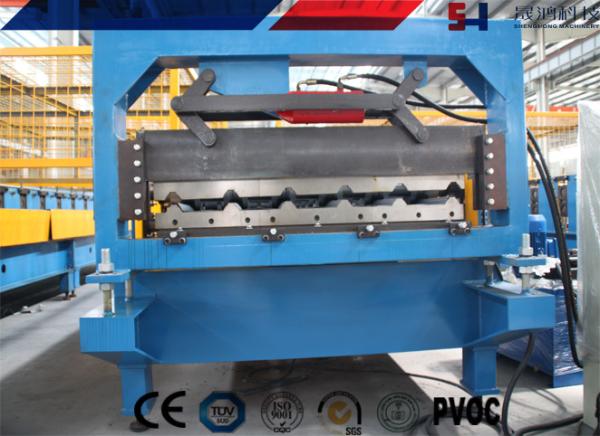 Steel Ribbed Roofing Roll Forming Machine , Glazed Tile Roll Forming Machine