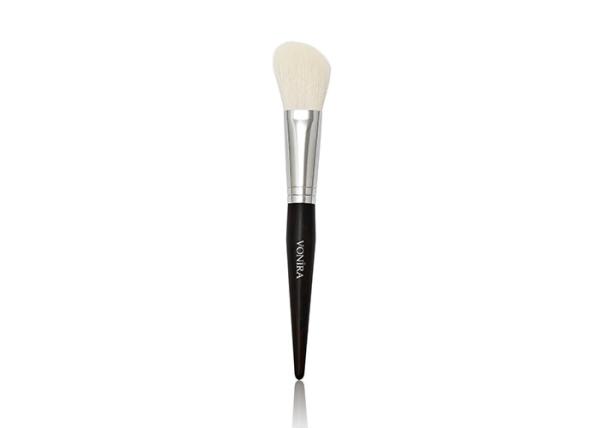 Luxury Slanted Powder / Contour Makeup Brush With Leather Soft XGF Goat Hair