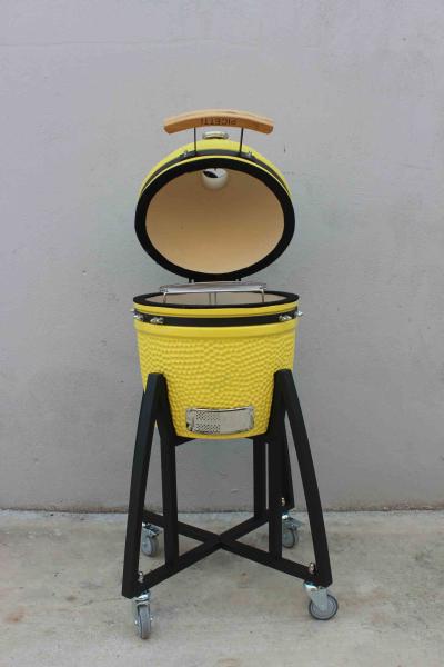 Ceramic 16 Inch Kamado Grill Charcoal Lemon Color 40cm With Cart And Without Side Tables