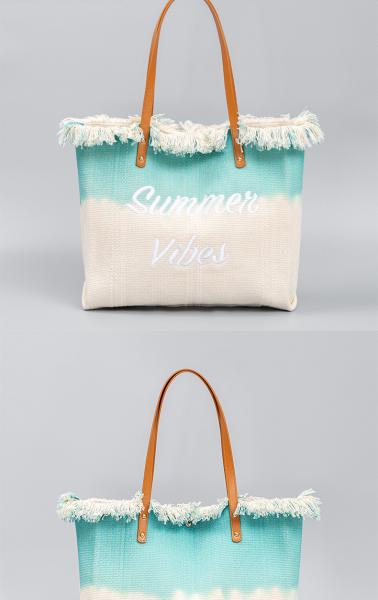 EMBROIDERED TOTE TASSEL DESIGN CANVAS BAG BRAIDED ALPHABET CANVAS UNDERARM NEW SHOULDER SUMMER HIGH CAPACITY WOMEN'S BAG