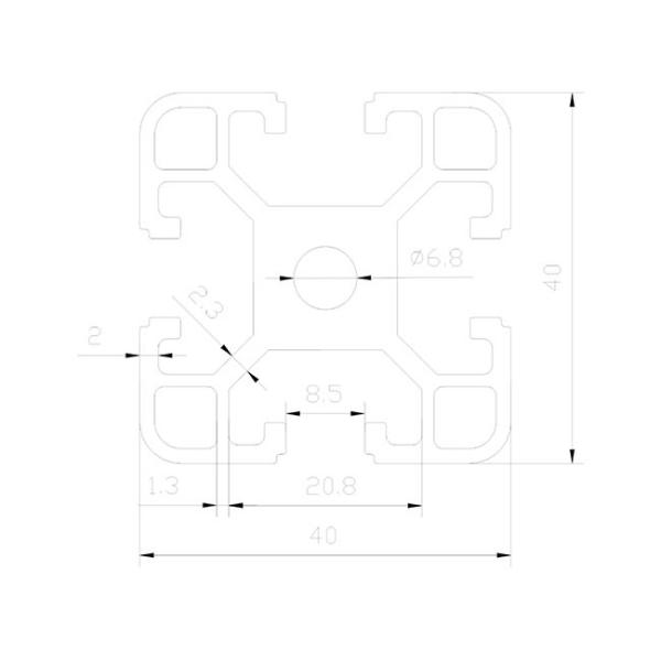 40 * 40 Blasting Natural Anodized T Slot Aluminum Profile For Industry Machinery