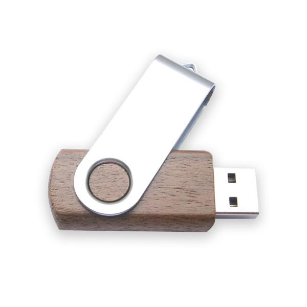 Извив сформировал ЛОГОТИП деревянного цвета случая металла привода USB бамбукового выбивая