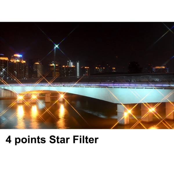 Rotatable 4 Point Starburst Filter 52mm 58mm 67mm 77mm 82mm Star Lens Filter For DSLR Cameras