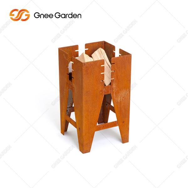 Квадрат вокруг таблицы ямы огня патио открытого сада горящего шара Corten стального портативной