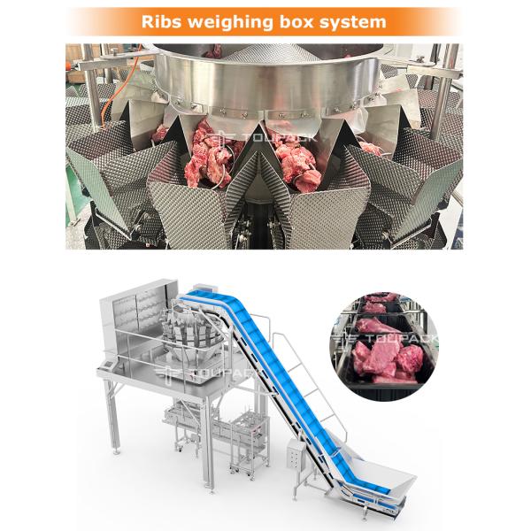 Fully Automatic Weighing Package Frozen Fish Chicken Turkey Beef Meatballs Packaging Machine  Meat Packing Machine for Ribs