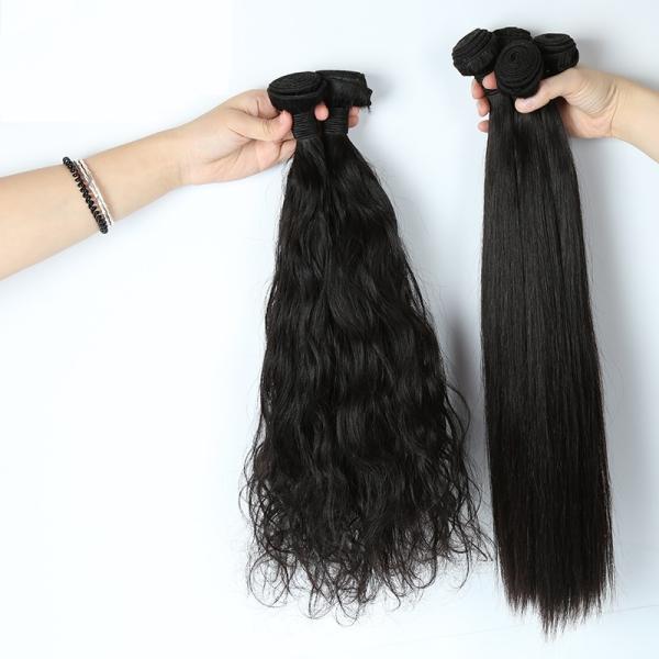 Natural Wave Real Human Hair Extensions 3 Bundles 7A Grade Shedding Free