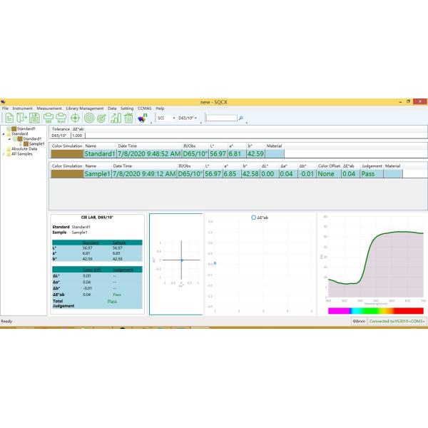 espectrofotômetro portátil da abertura D/8° YS3020 de 8mm