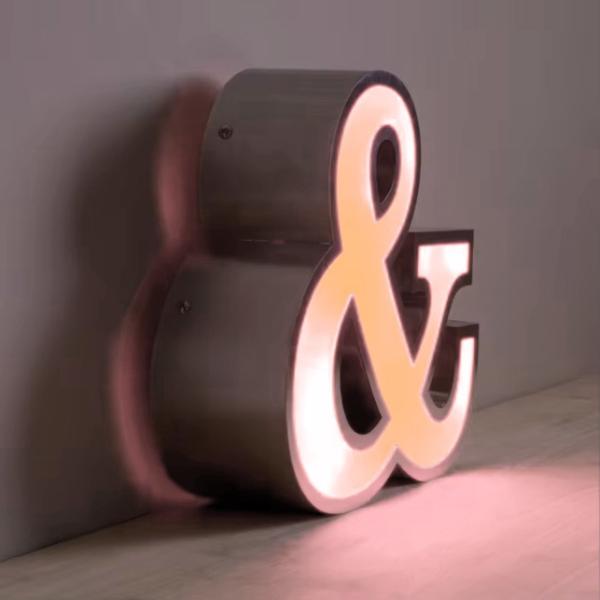 Waterproof Golden Backlit LED Signboards for Office and Wedding