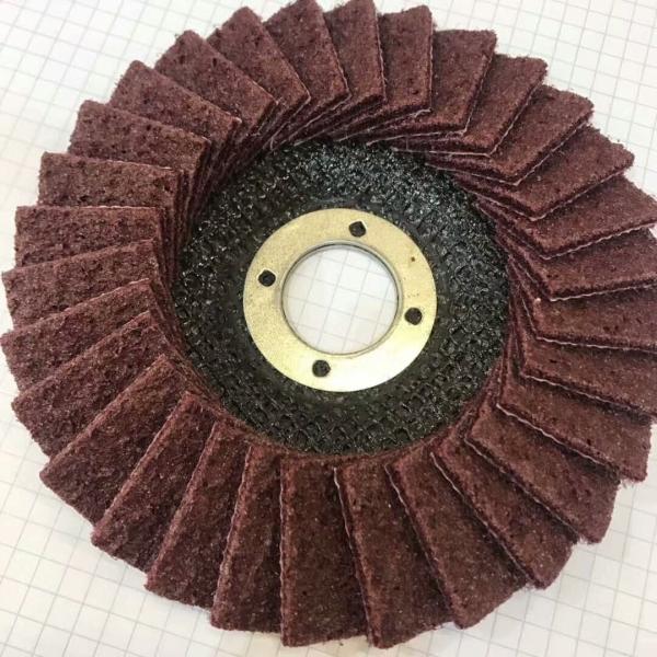 4 1/2 inch Non Woven Nylon Flap Disc with Fiberglass Backing Pad Gray Nylon Material