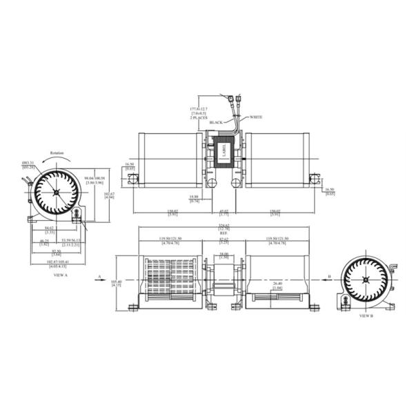 Клетка белки шарикоподшипника 64W 1.0A 115V 4X4 вентиляторного двигателя конвекции поляка тени AC
