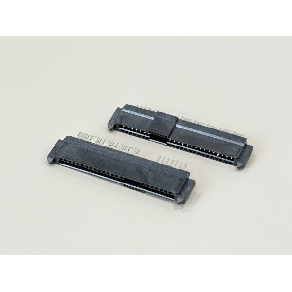 High-Speed SAS4.0 29Pin Female Cable Connector, 180° Wire Solder Type with Peg & SUS Clip, 15U