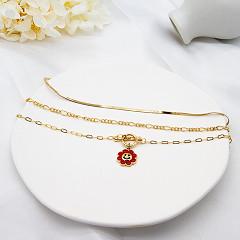 Colar de Barbie Diamond Castle Necklace Carnelian Pendant da forma do ouro para mulheres