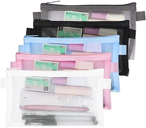 Classycoo Pencil Case 4 Pack Zipper Pencil Pouch, Multifunctional Clear Pen Bag Organizer Stationery Storage Bag