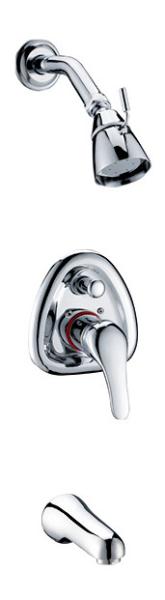 Single Handle Brass Wall Mount Bathroom Sink Faucet / Three Holes Bathtub Mixer Tap