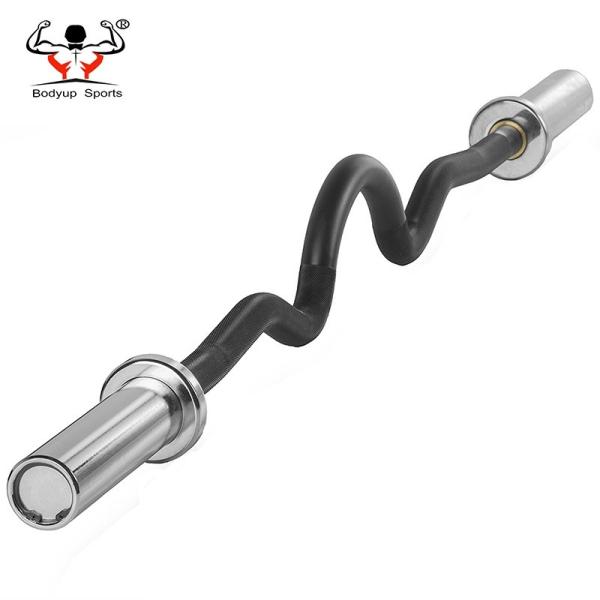 Black Finshed Easy Curl Bar , Weight Lifting Safety Bar 47 Inch 10kg