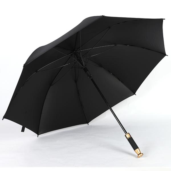 Silver Metal Handle Straight Double Canopy Rolls Royce Golf Umbrella Custom Logo