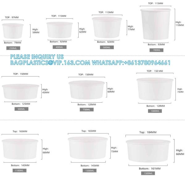 Wholesale OEM Custom Printing Design Logo 8oz-32oz Disposable Kraft Paper Soup Food Cup Bowls Food Packaging
