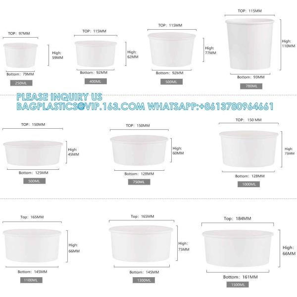 Wholesale OEM Custom Printing Design Logo 8oz-32oz Disposable Kraft Paper Soup Food Cup Bowls Food Packaging