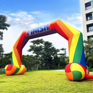 Customização barata de cinco lados arco inflável arco-íris barata arco-íris infl